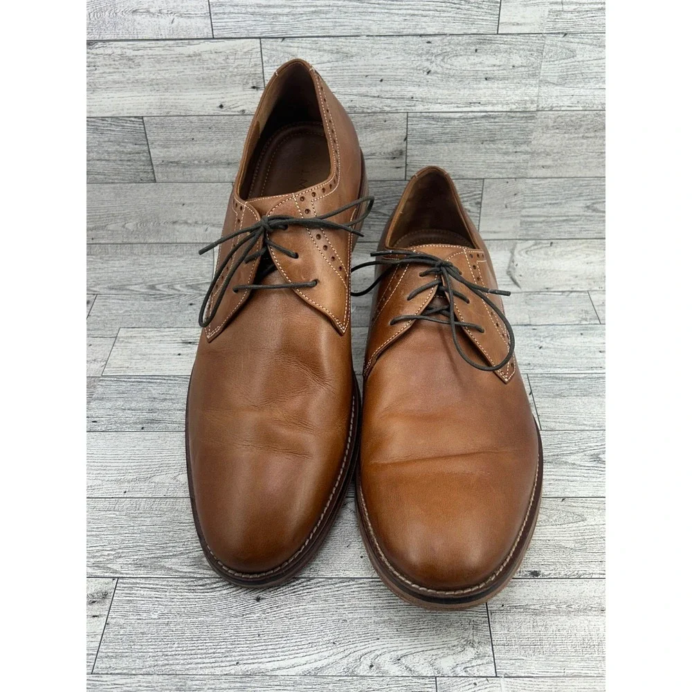 J. Murphy by Johnston & Murphy Men‎ Size 13M Tan Leather Plain Toe Derby Shoes